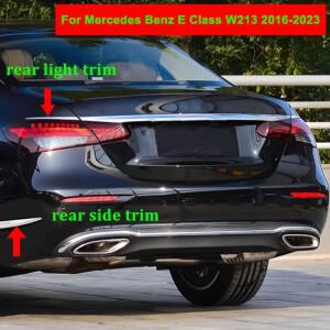 [호환] 메르세데스 벤츠 E 클래스 W213 E260 E300 외장 액세서리 실버 크롬 자동차 후면 트렁크 테일 라이