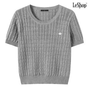 [르샵]케이블 심플 데일리 반팔 니트 (DQ2KT009A)