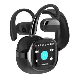 아이리버 오픈핏 귀걸이형 LCD 터치스크린 러닝 자전거 운동용 갤럭시 아이폰 호환 C타입 충전 무선 6.0 이어폰 IB-ZX4