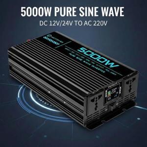 순수 정현파 인버터 12V/24V 220V 1000W DC-AC 전력 변환기 충전기 LCD 차량용 태양광