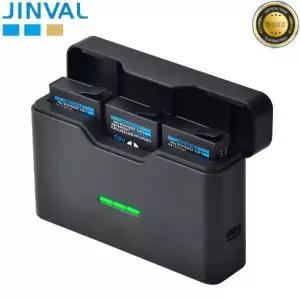 JINVAL DJI 오즈모 액션 6 배터리 + 충전기 2280mAh 5 고속 3중 케이스 4 용