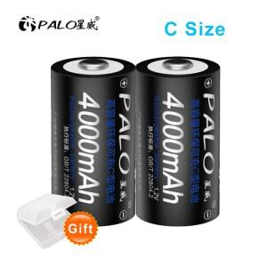 PALO 1-12 Pcs C 크기 충전식 배터리 유형 LR14 NI-MH 4000mAh 낮은 자체 방전