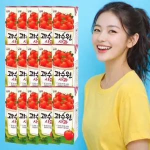 190ml x 48팩 세트 과수원 사과주스 팩음료 과즙 음료수 애플주스 학교 단체간식 초등학교 초등학생 중학생