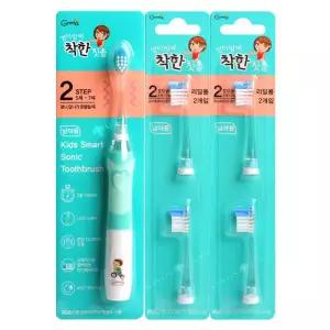 지앤마 유아 전동칫솔 2단계 남아 본품 + 리필 4p 엄마맘에 착한 어린이전동칫솔