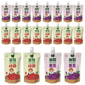 농협 100% 국산 담은 음료 사과 100ml x 10개 + 포도 100ml x 10개