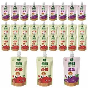 농협 100% 국산 담은 음료 사과 100ml x 20개 + 포도 100ml x 10개