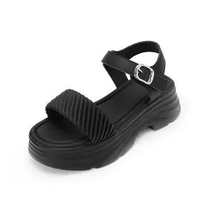 엠.무크 아가사 셔링 벨크로 샌들 블랙 516623517ZA