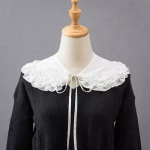 여자 레이어드 넥 케이프 카라 프릴 리본 원피스 코디 페이크카라 페이크블라우스