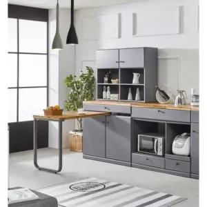 공간절약 확장형 원목식탁/홈바 렌지밥솥 수납장1000 거실 아일랜드형 넓은