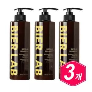 비어랩 맥주효모 샴푸 490ml x 3개 중년 남자 여자 시니어 모발 두피 관리