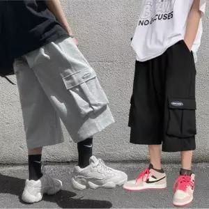 칠부바지 남자 7부 버뮤다반바지 밴딩 벌룬 칠부 바지 트레이닝