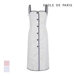 [에꼴드파리/드라로얄] 체크패턴 끈 뷔스티에원피스_RB37WOAM25Z