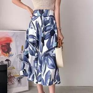 [옷자락][클리어런스]여름 휴양지룩 배색 페인팅 빅사이즈 린넨 롱스커트_5