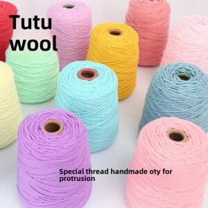 뜨개실 터프팅 특수 8가닥 400g 대형 샤프트 추그 수제 카펫 커팅 파일 포크 튜브 원사