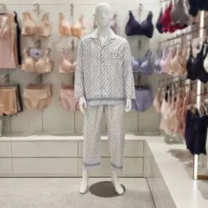 [AK수원점] [트라이엄프] 80수 실켓면 남성 보더 장팔 파자마 잠옷 TEMPJ111 GR