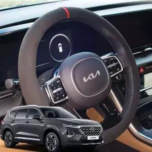 싼타페TM 스웨이드 핸들커버 핸들카바 자동차핸들커버