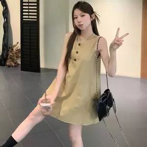 [하프클럽/]민소매 미니 원피스 여성 여름 캐주얼 데일리룩