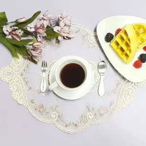 빈티지 레이스 자수 테이블 매트 1개