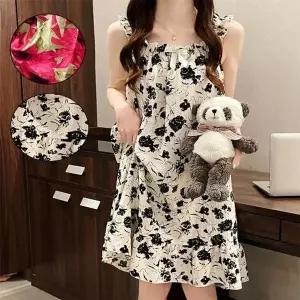 [하프클럽/]골프가운 플라워 샤워가운 면잠옷 원피스