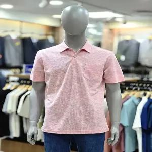 런던포그 세이브존04 핑크 면혼방 투톤 반팔티 LOATA976