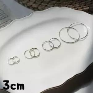 GGD 올실버 silver92.5 파이프링 귀걸이 1쌍 3cm