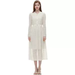 니트배색 레이스 원피스 PQ2WO363