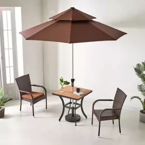 호텔 야외 테라스풍 라탄 디자인 암체어 의자+방석 SET / 실외 카페 가든