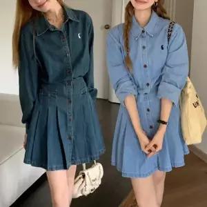 [다잇템]여자 데일리 코튼스판 데님 셔츠 원피스