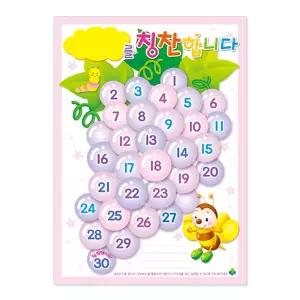 칭찬스티커판  B4 포도 10P 1세트