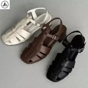 [애슬릿] 피셔맨 샌들 가죽 키높이 버클 밴딩 스트랩 여름 5cm