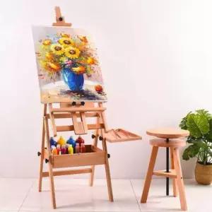 스탠드 서랍 이젤 수납 화판 수납형 접이식 휴대용 유화 조립식