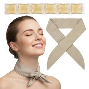 젤 아이스팩이 포함된 쿨링 넥 랩, 파란색, 패브릭 커버, 열 , 관리에 재사용 가능 샹그랑주