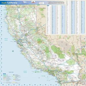 캘리포니아 주 월 지도 - 19.75인치 x 23.75인치 종이