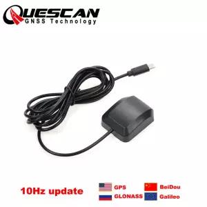 QUESCAN Windows Android USB Type C GPS 수신기 10Hz GLONASS Galileo BeiDou GNSS 안테나 모듈 NMEA