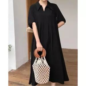 [귈림] 퍼프 소매 오픈 카라 원피스 G5MOP005P)