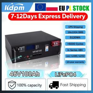 LiFePO4 48V 100Ah 배터리 팩 5kwh 내장 16S BMS RS485 태양계 홈 에너지 저장 밴용 셀 가능