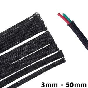 브레이디드 케이블 슬리브 3 4 5 6 8 10 12 14 16 18 20 22 25 30 35 40 mm PET 확장형 커버 절연 나일론