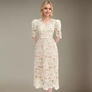 EAMT 원피스 여사친 여름 롱스커트 옷 슬림핏 칼라 펀칭 EUNG2