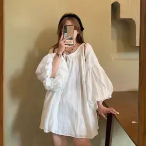 엘럽 여성용 원피스 흰색 가을 블라우스 치마감 샤이니 프렌치 박템3