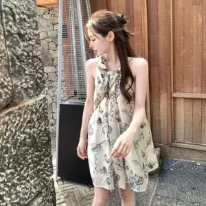 플로랄 여자 여름 시원한 민소매 플라워 미니 원피스 청순