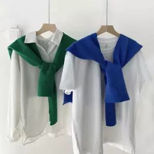 무지 니트 어깨숄 가디건 10color LM-0599