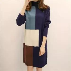 겨울 데일리 반목 니트 미니 원피스 출근룩 회사원룩