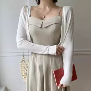 [텐바이텐]여자 끈나시 롱 원피스 볼레로 세트