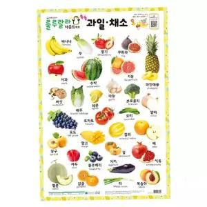 과일 채소 소리나는 학습 벽걸이 포스터 유아 언어 인지 발달 교육 자료