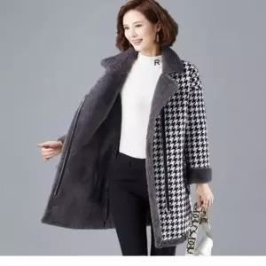 하운드투스 체크 하프 모직 자켓 여성 겨울 털안감 두툼한 울코트 W05174