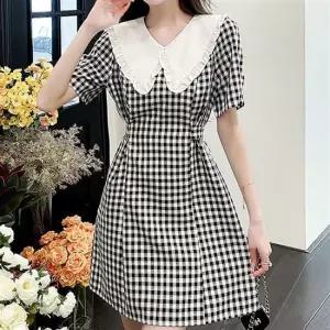 프릴 화이트 빅카라 원피스 어깨 셔링 허리 스트링