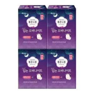 좋은느낌 입는오버나이트 M 중형 생리대 4입x4개