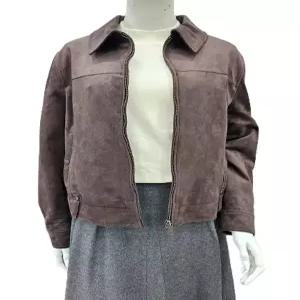 [꼼빠니아]스웨이드 카라 세무 숏 자켓 점퍼 CAFW9-WGJ010