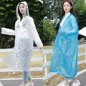 [덥석덥석] 레인코트 우의 롱비옷 우비 남성 장마 휴대용 투명 휴대용 가벼운 아웃도어