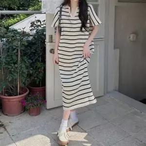 날씬해보이는 여름 스트라이프 원피스 롱원피스 니트